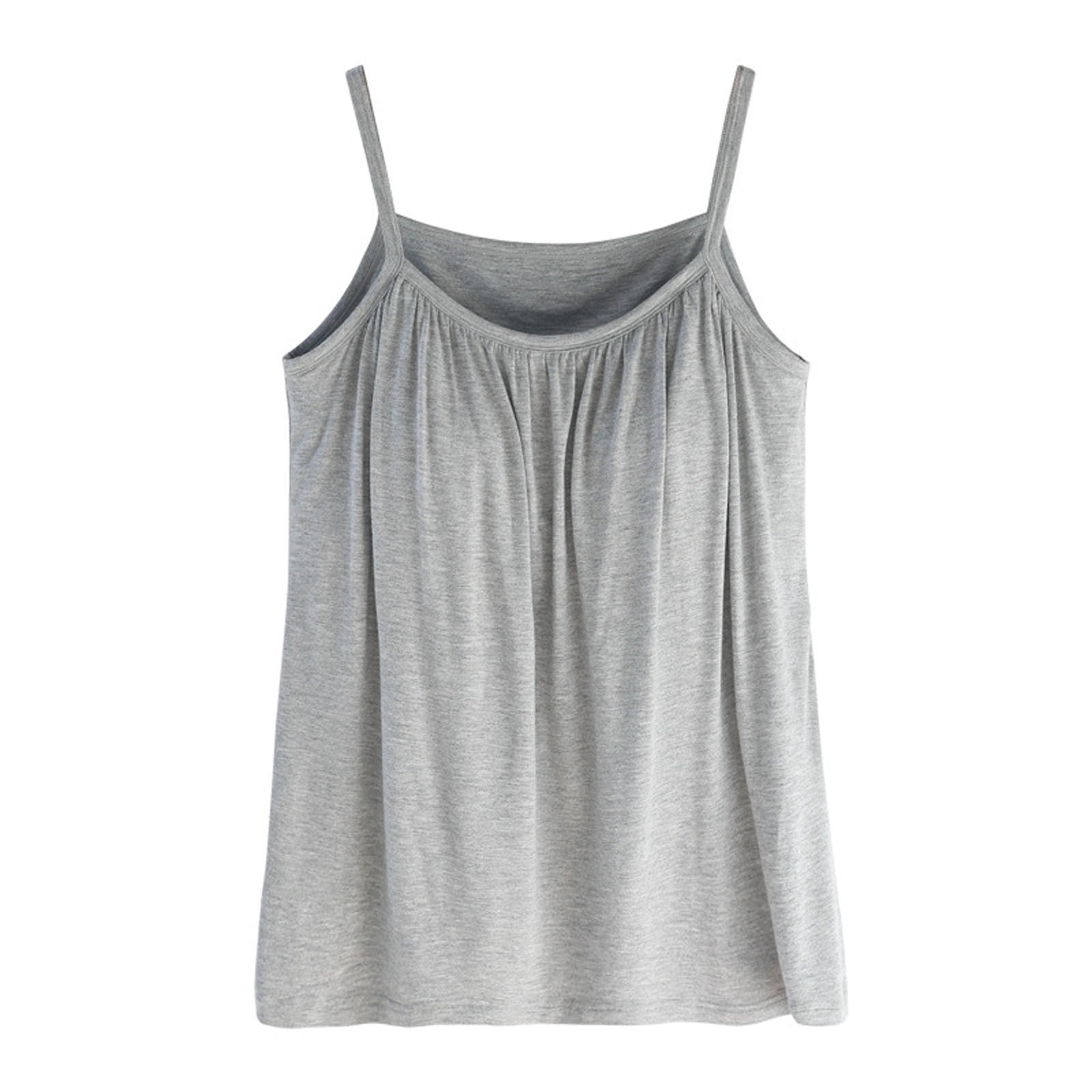 thumbnail image 3 of Camiseta sin mangas lisa para mujer con sujetador incorporado - Camiseta sin mangas acolchada, poliéster - Tallas grandes S-XXXXXXL, 3 of 6